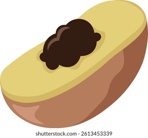 Illustration of a Potato with Toppings