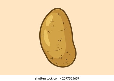 Ilustración de estilo plano vectorial de patata, diseño de elementos, icono.