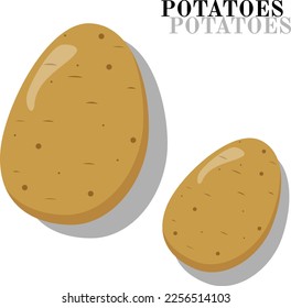 illustration of a Potatoes, brown , round, oval, french fries, for banner, power point , flyer, food, teacher, brochure, flyer, and comercial use