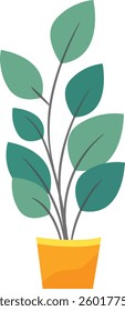 Illustration of Potted Green Plant 