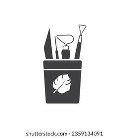 illustration of potter's tools, vector art.