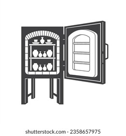 illustration of pottery kiln, for burning pottery crafts.