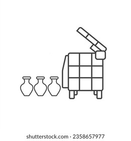 illustration of pottery kiln, for burning pottery crafts.