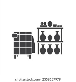 illustration of pottery kiln, for burning pottery crafts.