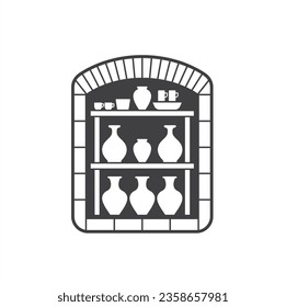 illustration of pottery kiln, for burning pottery crafts.