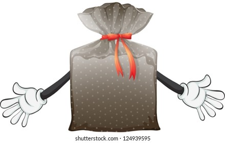 Illustration of a pouch bag on a white background