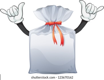 Ilustración de una bolsa sobre un fondo blanco