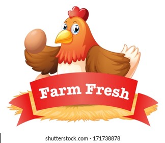 Illustration of a poultry label on a white background