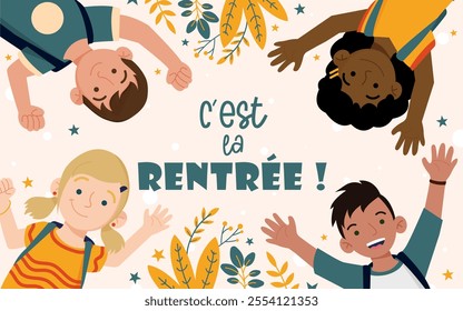 Illustration pour célébrer la rentrée scolaire - C'est la rentrée ! Fin des vacances