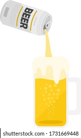 Illustration of pouring canned beer.