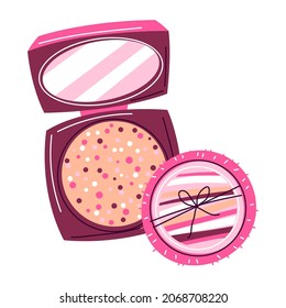 Illustration of powder. Make up item. Beauty and fashion image.