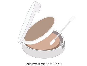Illustration of a Powder product. Trending shades, living, Make-up. Cosmetic products. Vector Flat Illustration