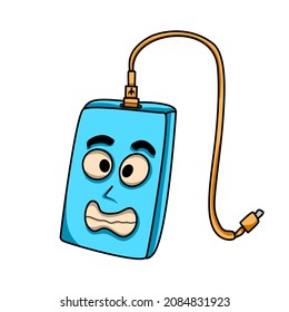 Illustration of power bank character perfect for icon, mascot logo, element, print materials, symbol and ect.