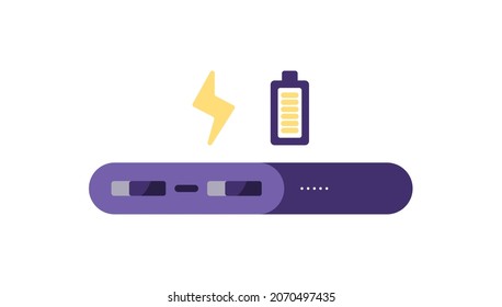 illustration of power bank. flat cartoon style. vector design