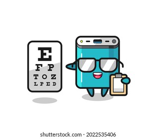 Illustration of power bank mascot as an ophthalmology , cute style design for t shirt, sticker, logo element