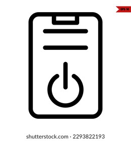 illustration of power button line icon