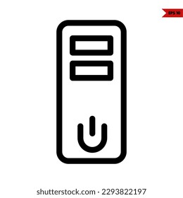 ilustración del icono de línea de botón de encendido