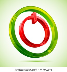 illustration of power button on abstract background