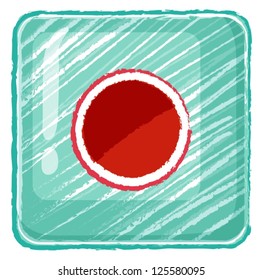 Illustration eines Ein-/Aus-Taste-Symbols auf weißem Hintergrund