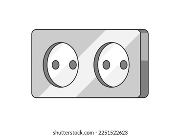 Illustration of power socket. Electrical lighting equipment. Industrial or business image. Icon for website and shop.