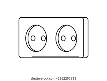Illustration of power socket. Electrical lighting equipment. Industrial or business image. Icon for website and shop.
