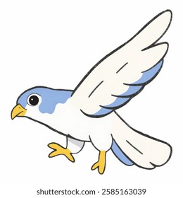 Illustration of a Powerful Falcon in Flight, Ideal for Wildlife, Freedom, and StrengthThemed Artwork A strong falcon soaring high with its wings spread wide, embodying speed, focus, and freedom