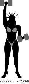 Illustration of a powerful macho goddess