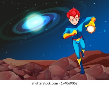Illustration of a powerful man running