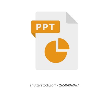 Ilustração do ícone do arquivo de extensão PPT.