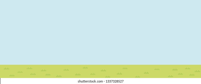 Illustration of prairie scenery - blue sky and grassy plain - for more landscape format