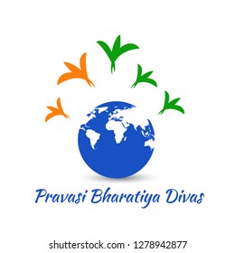 Illustration Of Pravasi Bharatiya Divas Background.