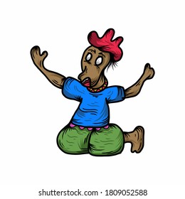 Illustration of pray to the God vector template
