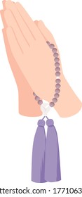 Illustration of prayer beads. How to pray through your left hand.