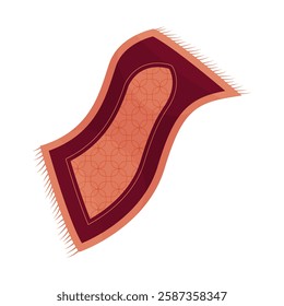 Illustration of a prayer rug for Muslims. Vector mat for prayer. Islamic and Arabic patterns