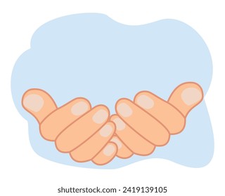 illustration of praying Hand or devout spirituality