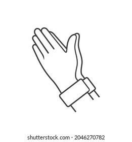 illustration of praying hands, vector art.