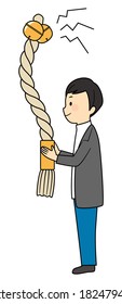 illustration of praying at shrine