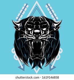 
illustration of predator animals using a sacred geometry background