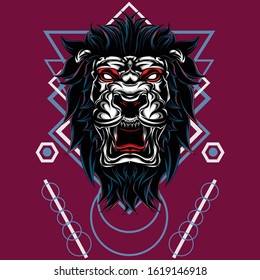 
illustration of predator animals using a sacred geometry background