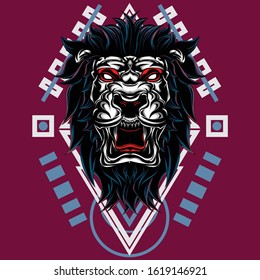
illustration of predator animals using a sacred geometry background