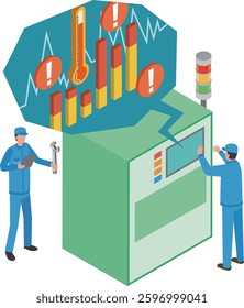Illustration of predictive maintenance of machinery