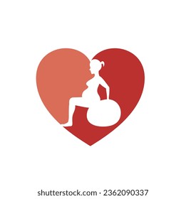 illustration of pregnant exercise, vector art.
