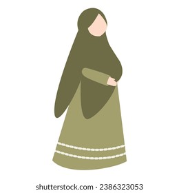 illustration of a pregnant Muslim woman