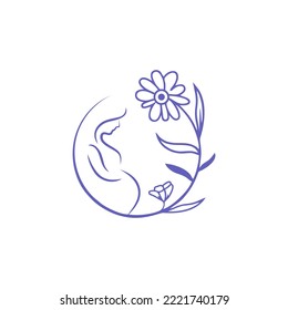 an illustration of a pregnant person's logo, very suitable for medical companies, especially for pregnant people