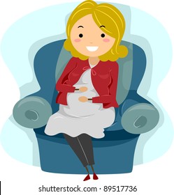 Illustration of a Pregnant Stickwoman