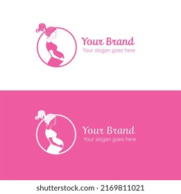 Illustration of pregnant woman. Branding. Logo.