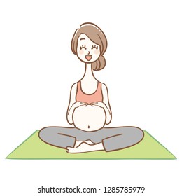 Illustration of a pregnant woman doing yoga