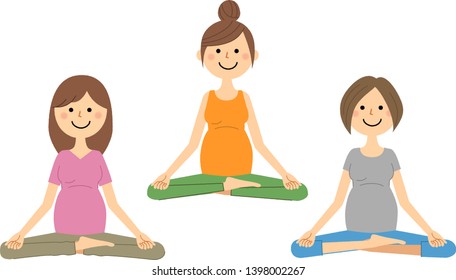 It is an illustration of a pregnant woman doing yoga.