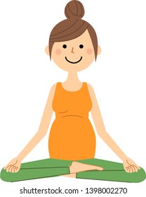 It is an illustration of a pregnant woman doing yoga.