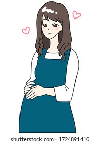 Illustration of a pregnant woman enjoying pregnancy